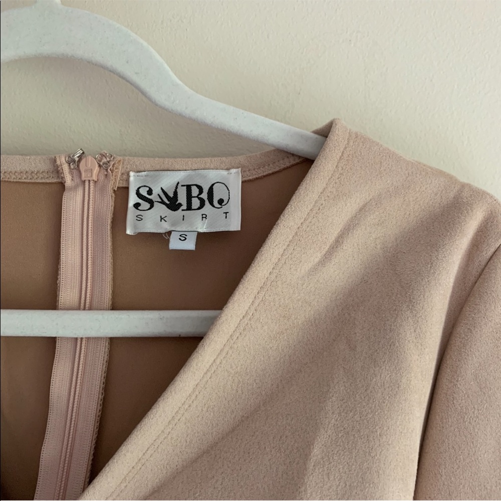 Sabo Skirt Suede Dallas Playsuit Romper Small Holiday Blush Pink - Picture 7 of 8